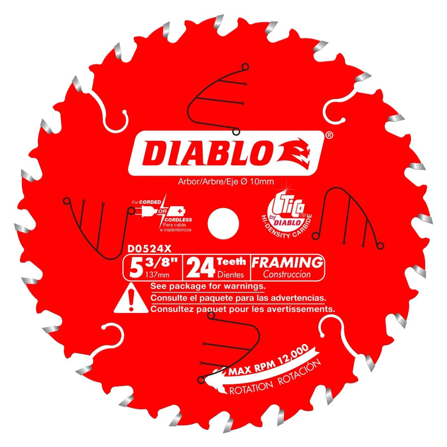 Freud/Diablo D0524X  5-3/8"  x 24 Tooth Framing Trim Saw Blade