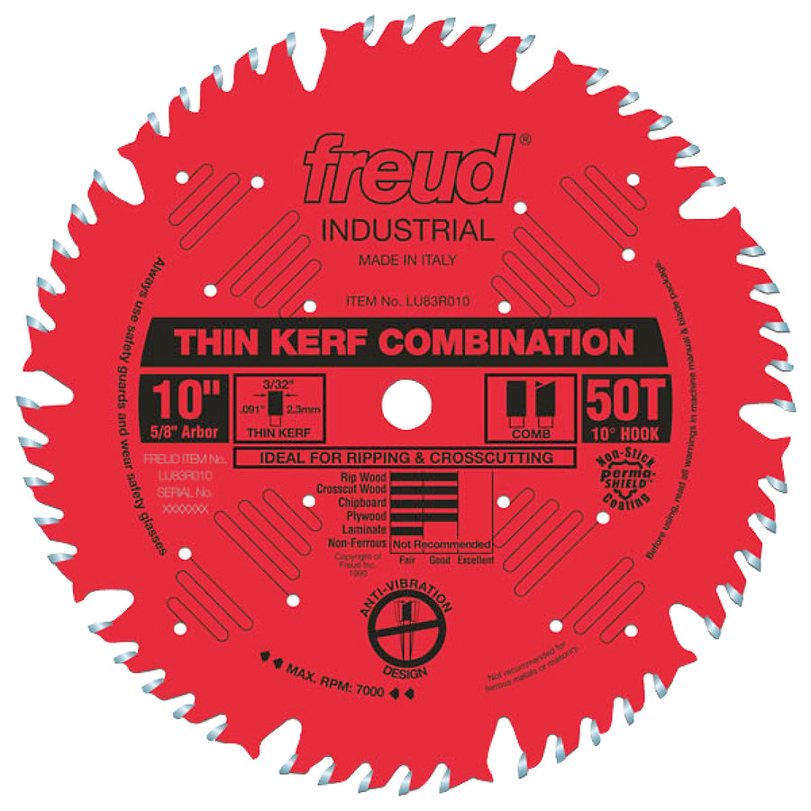 Freud/Diablo LU83R010  -  10" x 50 Tooth Thin Kerf Combination Saw Blade
