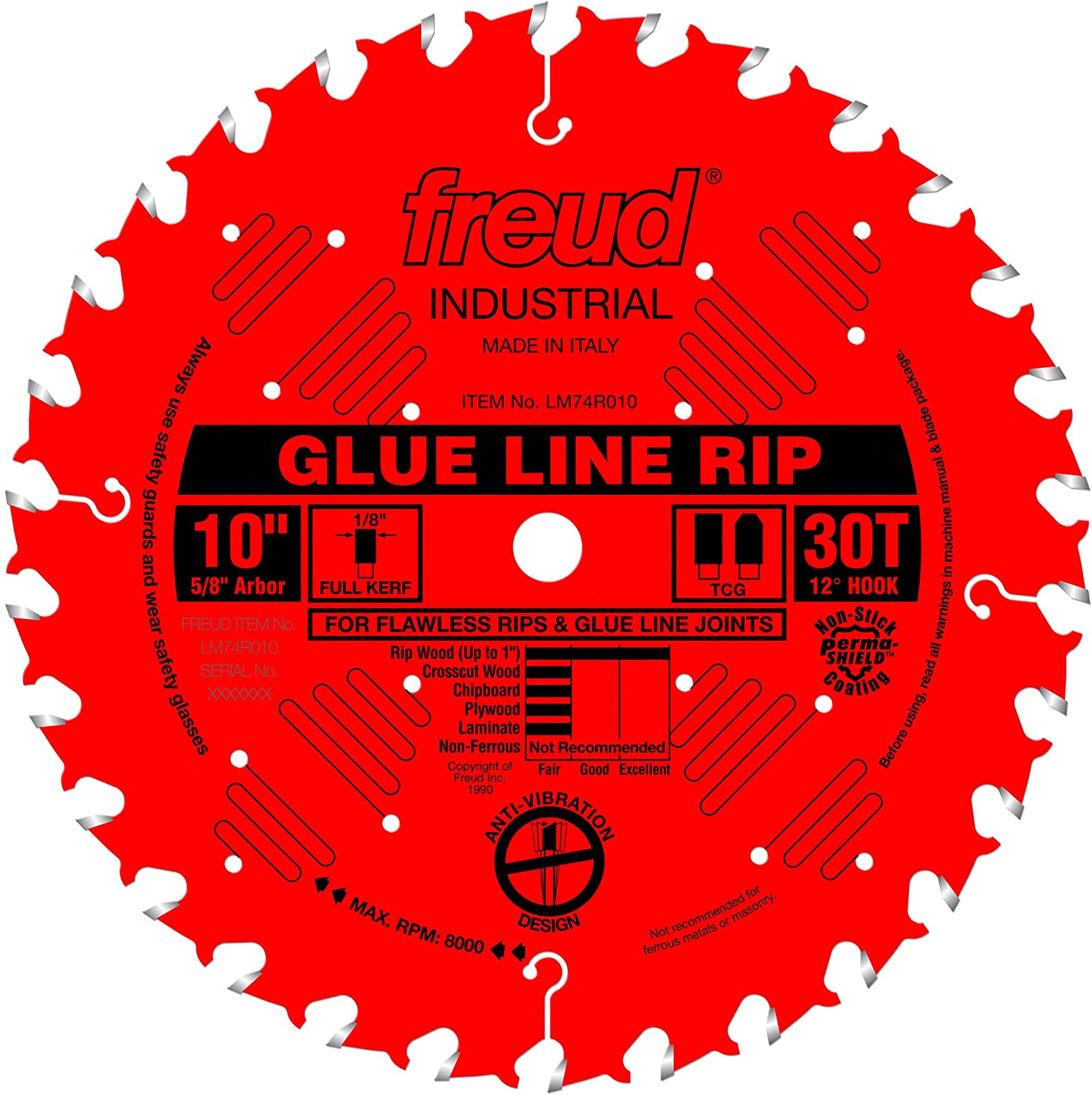 Freud/Diablo LM74R010  -  10" x 30 Tooth Glue Line Rip Saw Blade