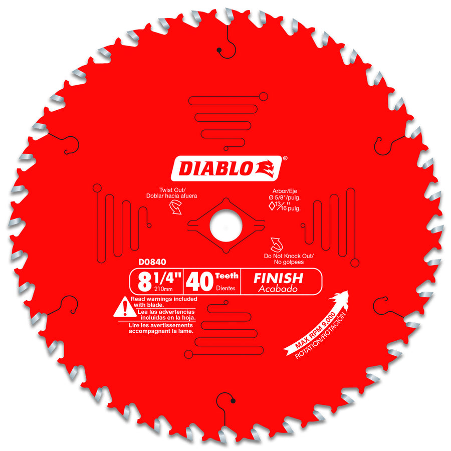Freud/Diablo D0840X  8 1/4" x 40T Finishing Saw Blade
