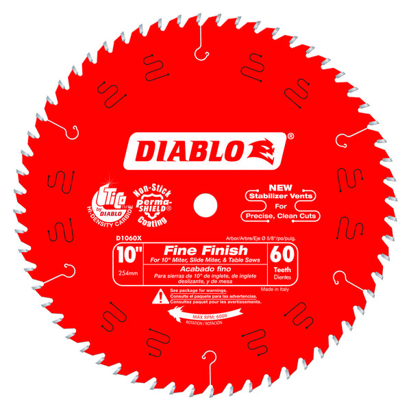 Freud/Diablo D1060X  -  10" x 60 Tooth Fine Finish Saw Blade
