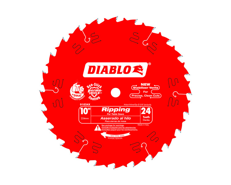 Freud/Diablo D1024X  10" x 24 Tooth Rip Saw Blade
