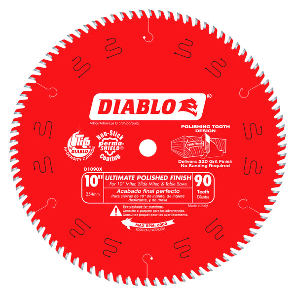 Freud/Diablo  D1090X  10" x 90 Tooth Ultimate Flawless Finish Saw Blade