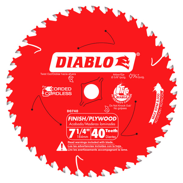 Freud/Diablo D0740A  7 1/4" x 40 Tooth Fine Finish Saw Blade
