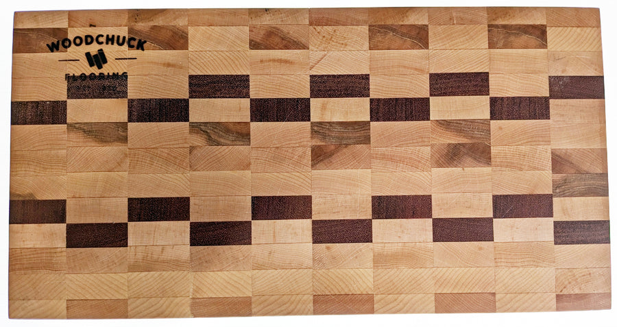 Charcuterie Board – Solid Wood – Mixed Species End Cut Maple/Exotic -18" or Less