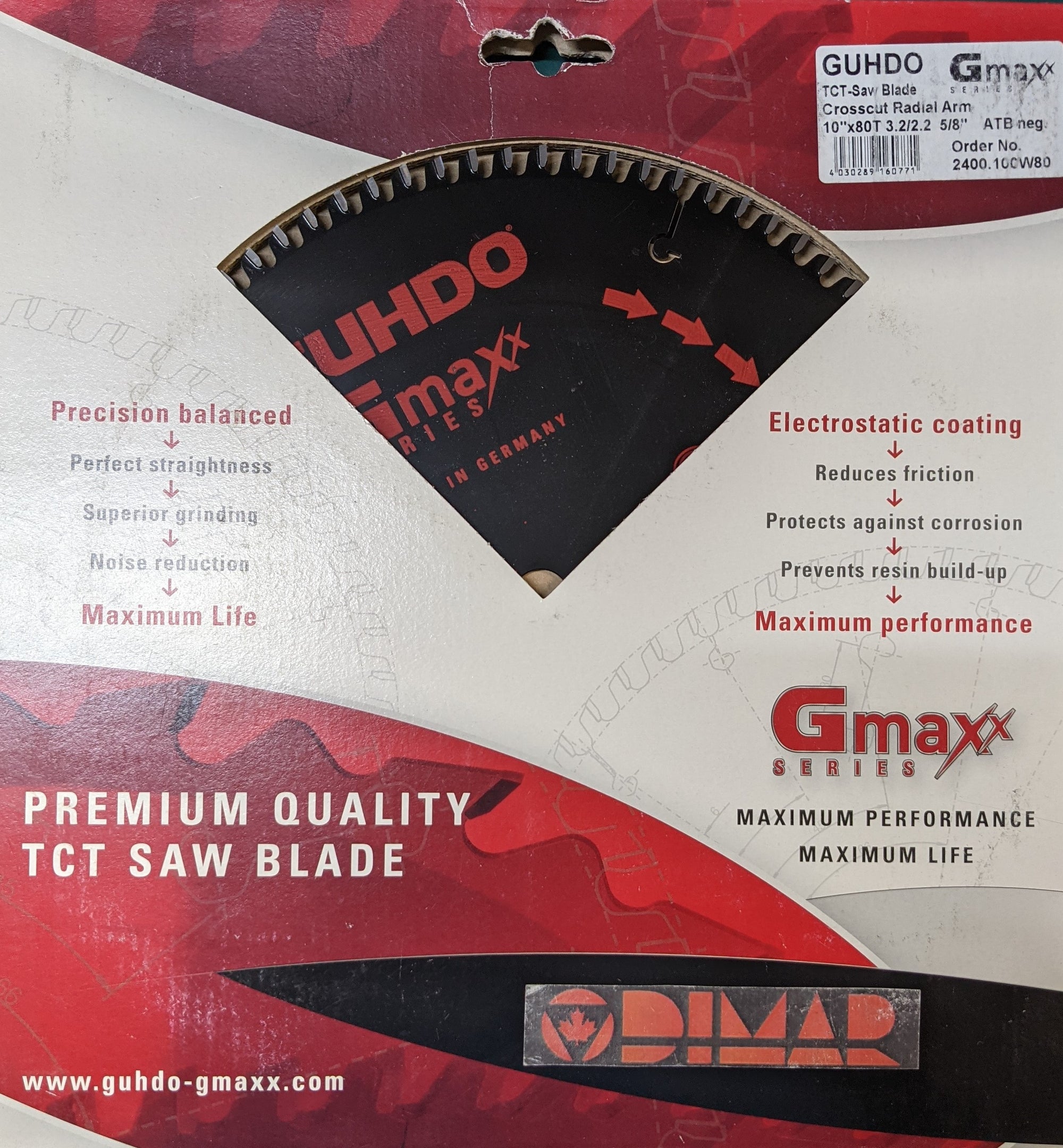 Dimar Guhdo GMax  10" x 80T 5/8" Bore ATB-Neg