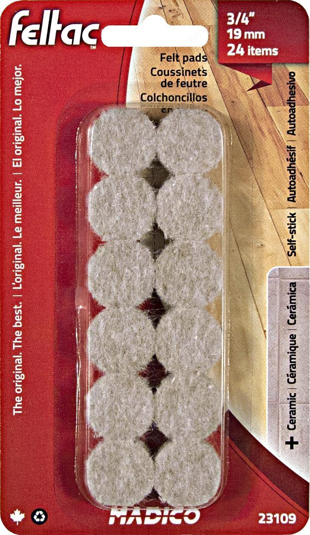 Madico Feltac Felt Pads 3/4" (19mm) Dia.