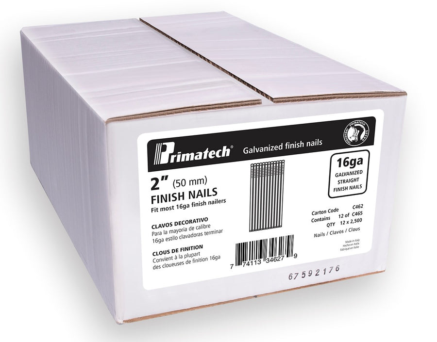 Primatech Galvanized Brad Nails 2" 16 Gauge 2500/box