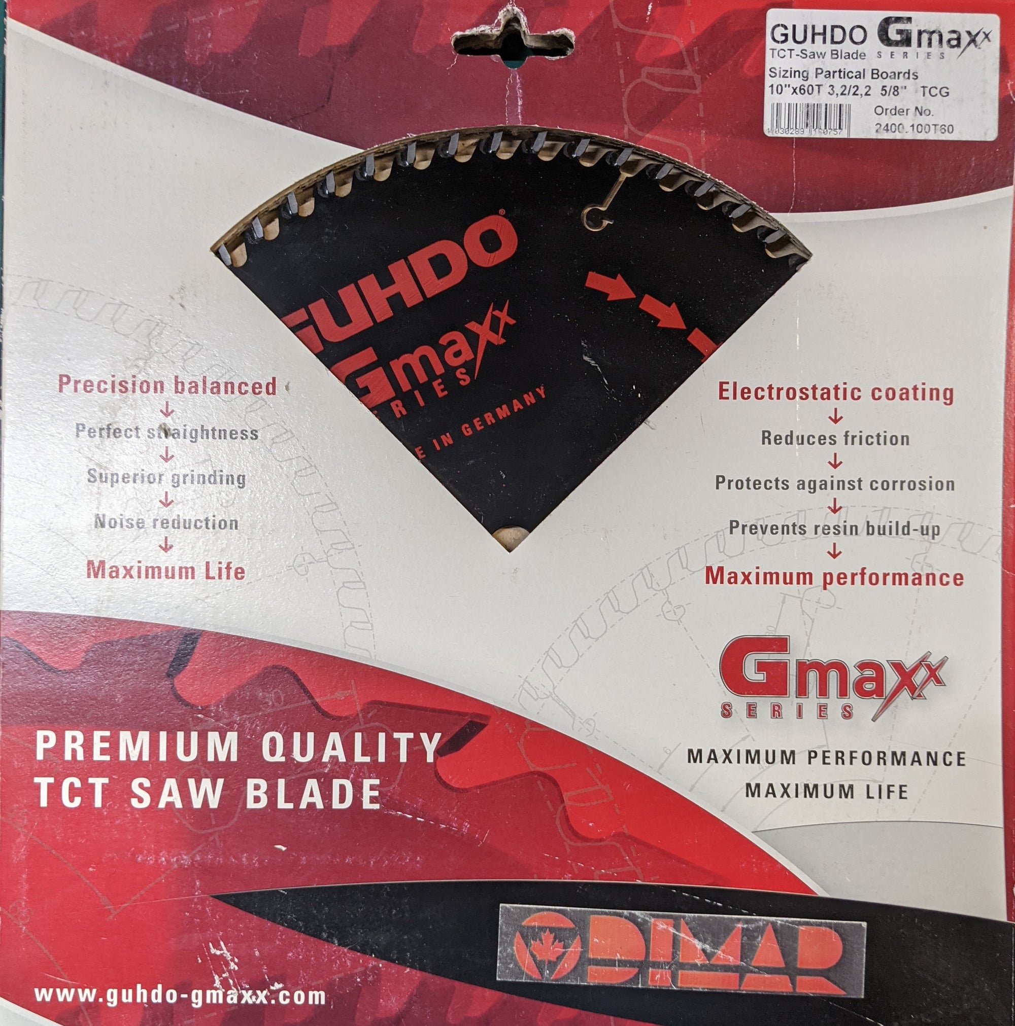 Dimar Guhdo GMax  10" x 60T 5/8" Bore TCG
