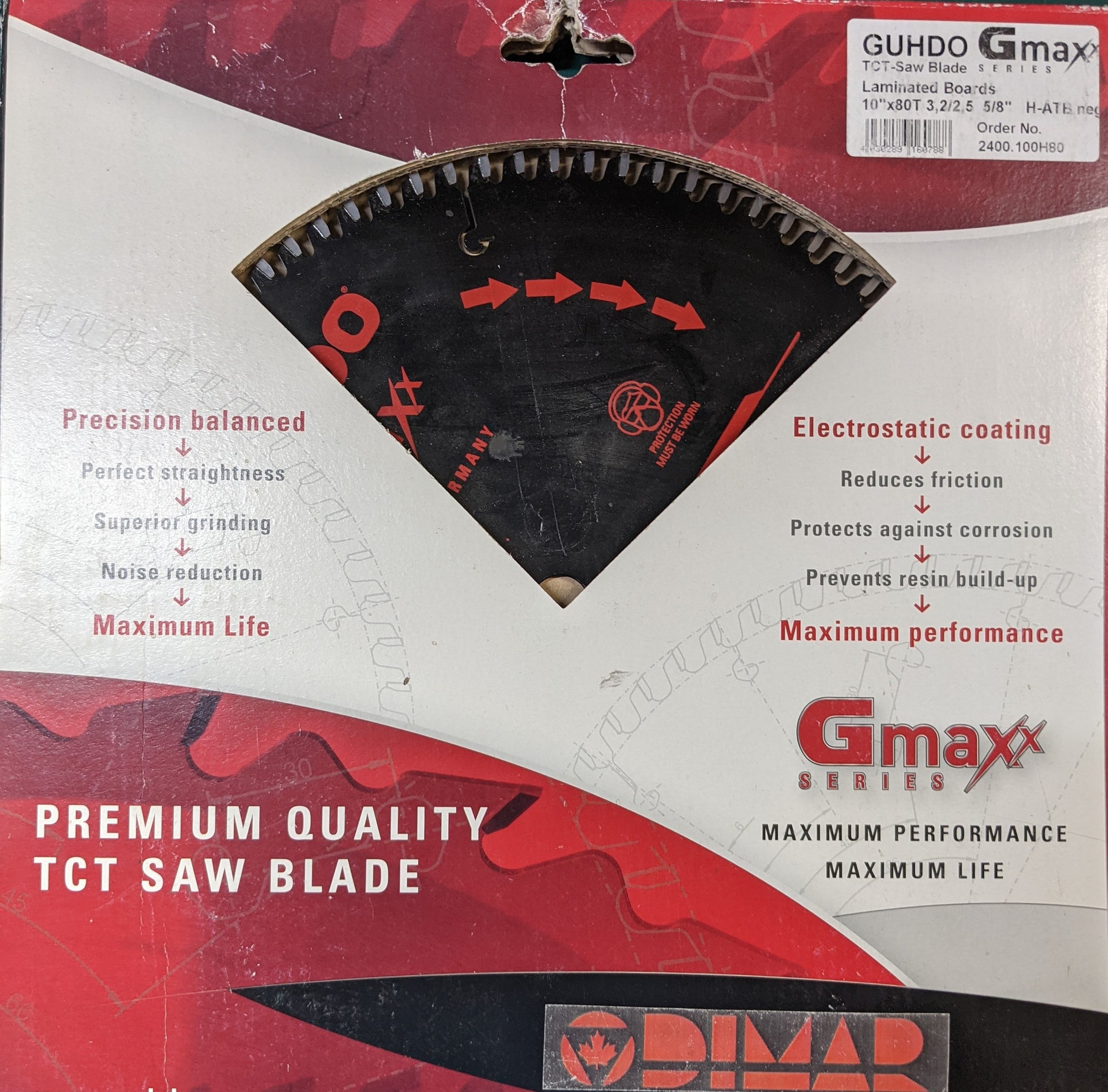 Dimar Guhdo GMax  10" x 80T 5/8" Bore  H-ATB-Neg